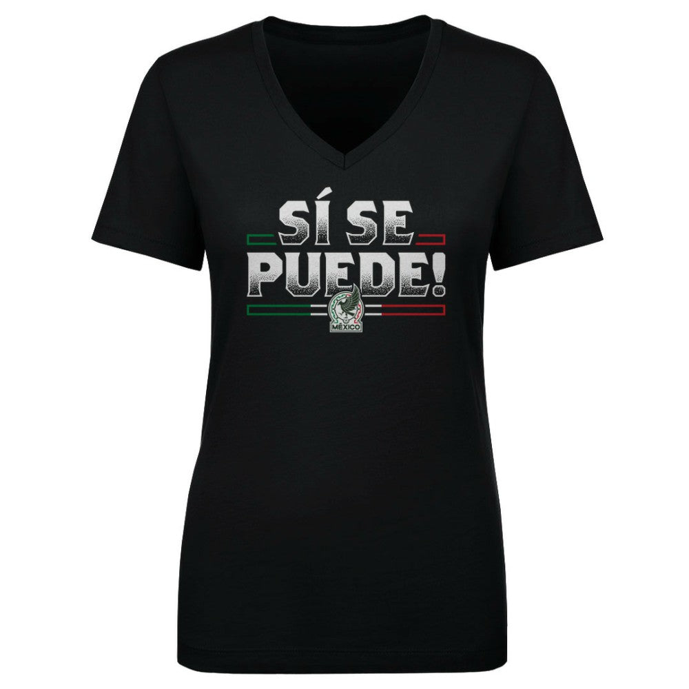 Mexico National Team 500 Level Women's Si Se Puede V-Neck T-Shirt Black sale