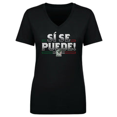 Mexico National Team 500 Level Women's Si Se Puede V-Neck T-Shirt Black sale