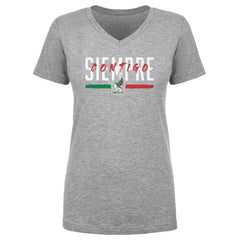 Mexico National Team 500 Level Women's Siempre Contigo V-Neck T-Shirt Heather Gray