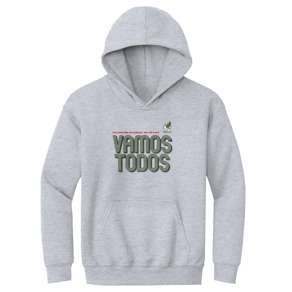 Mexico National Team 500 Level Youth Vamos Todos Inline Bold Pullover Hoodie Gray