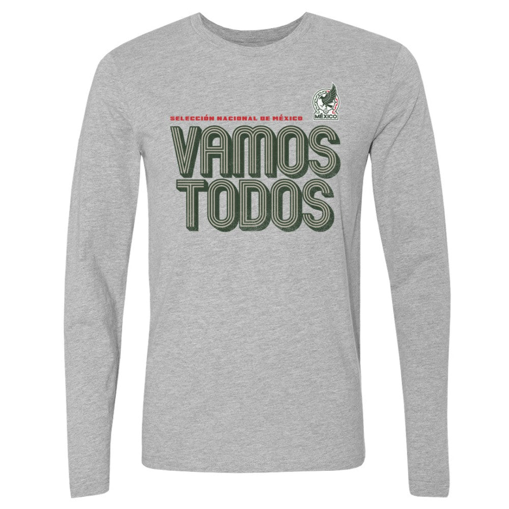 Mexico National Team 500 Level Vamos Todos Inline Bold Long Sleeve T-Shirt Heather Gray