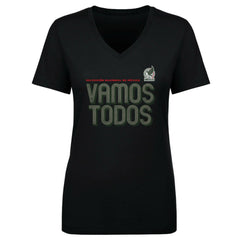 Mexico National Team 500 Level Women's Vamos Todos Inline Bold V-Neck T-Shirt Black sale
