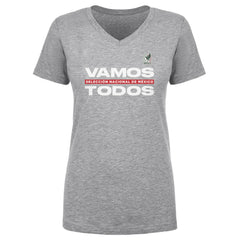 Mexico National Team 500 Level Women's Vamos Todos V-Neck T-Shirt Heather Gray sale