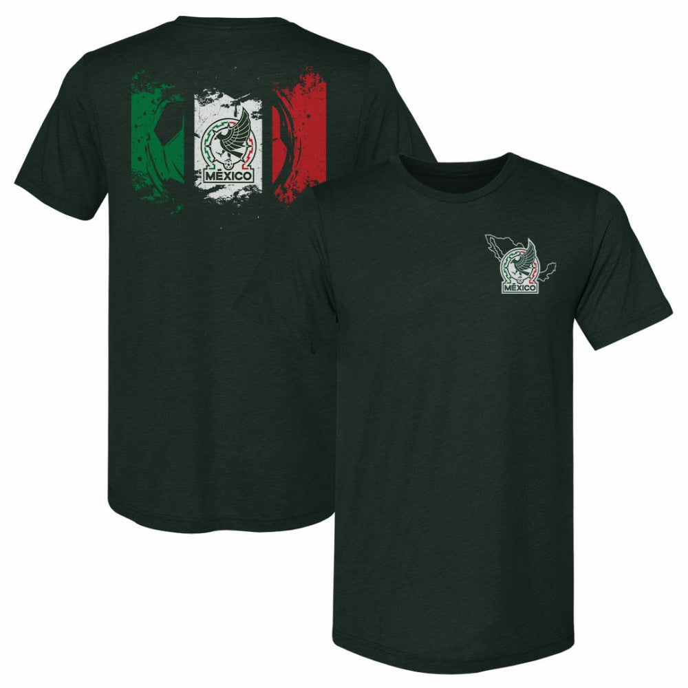 Mexico National Team 500 Level Grunge Flag Premium Tri-Blend T-Shirt Dark Green sale