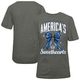 Dallas Cowboys Cheerleaders Women's Sweetheart Bow T-Shirt Gray