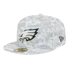Philadelphia Eagles New Era 2025 Salute to Service Fan Pack 59FIFTY Fitted Hat White