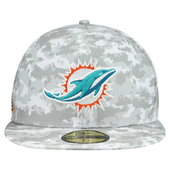 Miami Dolphins New Era 2025 Salute to Service Fan Pack 59FIFTY Fitted Hat White