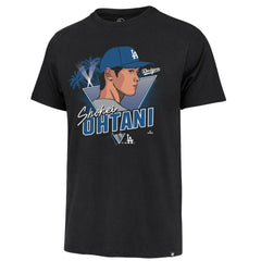 Shohei Ohtani Los Angeles Dodgers '47 Player Caricature Franklin T-Shirt - Black T-shirts