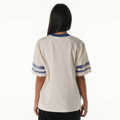Buffalo Bills The Wild Collective Women's Vintage Drop Shoulder Oversized Boyfriend T-Shirt Cream