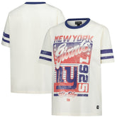 New York Giants The Wild Collective Women's Vintage Drop Shoulder Oversized Boyfriend T-Shirt Cream