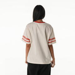 Tampa Bay Buccaneers The Wild Collective Women's Vintage Drop Shoulder Oversized Boyfriend T-Shirt Cream