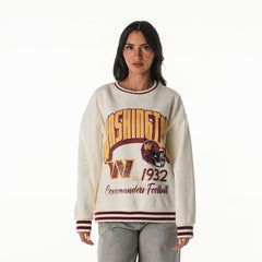Washington Commanders The Wild Collective Women's Oversized Vintage French Terry Sweatshirt Cream