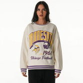 Minnesota Vikings The Wild Collective Women's Oversized Vintage French Terry Sweatshirt Cream