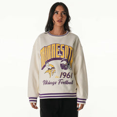 Minnesota Vikings The Wild Collective Women's Oversized Vintage French Terry Sweatshirt Cream