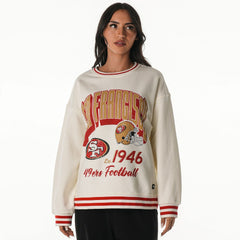 San Francisco 49ers The Wild Collective Women's Oversized Vintage French Terry Sweatshirt Cream