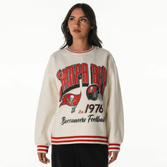 Tampa Bay Buccaneers The Wild Collective Women's Oversized Vintage French Terry Sweatshirt Cream
