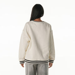 Cleveland Browns The Wild Collective Women's Oversized Vintage French Terry Sweatshirt Cream