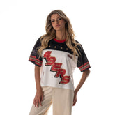 San Francisco 49ers The Wild Collective Women's Boxy Cropped Mesh T-Shirt White