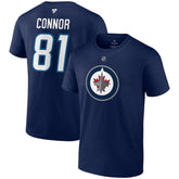 NHL Kyle Connor Winnipeg Jets Fanatics Authentic Stack Name & Number T-Shirt - Navy