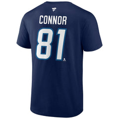 NHL Kyle Connor Winnipeg Jets Fanatics Authentic Stack Name & Number T-Shirt - Navy