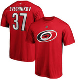 NHL Andrei Svechnikov Carolina Hurricanes Fanatics Authentic Stack Name & Number T-Shirt - Red