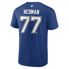 NHL Victor Hedman Tampa Bay Lightning Fanatics Authentic Stack Name & Number T-Shirt - Blue