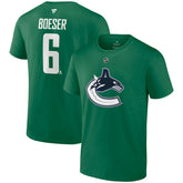 NHL Brock Boeser Vancouver Canucks Fanatics Authentic Stack Name & Number T-Shirt - Green