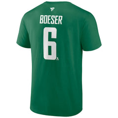 NHL Brock Boeser Vancouver Canucks Fanatics Authentic Stack Name & Number T-Shirt - Green