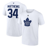 NHL Auston Matthews Toronto Maple Leafs Fanatics Authentic Stack Name & Number T-Shirt - White
