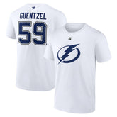 NHL Jake Guentzel Tampa Bay Lightning Fanatics Authentic Stack Name & Number T-Shirt - White