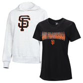 San Francisco Giants G-III 4Her by Carl Banks Women's T-Shirt and Hoodie Combo Pack - Black/Bright Heather Ceramic Hoodies