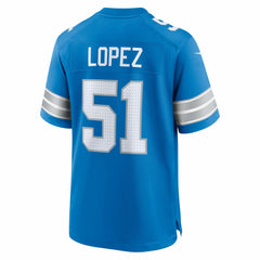 NFL Roy Lopez Detroit Lions Team Game Jersey - Blue