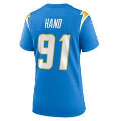 NFL Da'Shawn Hand Los Angeles Chargers Women's Team Game Jersey - Powder Blue