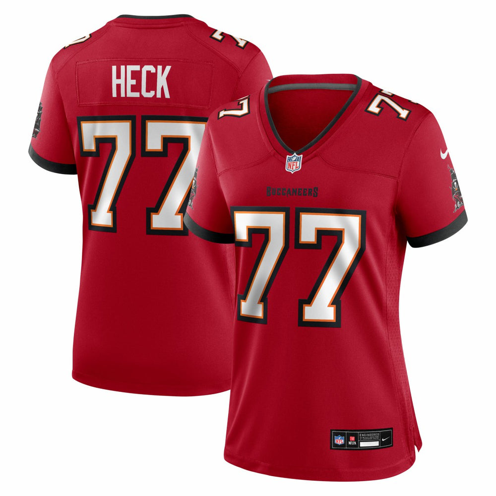 NFL Charlie Heck Tampa Bay Buccaneers Women's Team Game Jersey - Red
