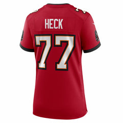 NFL Charlie Heck Tampa Bay Buccaneers Women's Team Game Jersey - Red