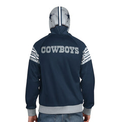 Dallas Cowboys Pro Player Helmet Full-Zip Hooded Track Jacket Navy/Gray