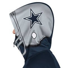 Dallas Cowboys Pro Player Helmet Full-Zip Hooded Track Jacket Navy/Gray