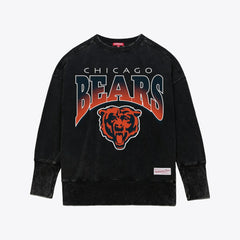 Chicago Bears Women's Delineate Mineral Wash Crewneck Sweatshirt Black