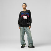New York Giants Women's Delineate Mineral Wash Crewneck Sweatshirt Black