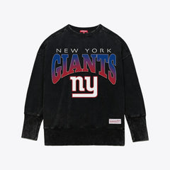 New York Giants Women's Delineate Mineral Wash Crewneck Sweatshirt Black