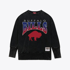 Buffalo Bills Women's Delineate Mineral Wash Crewneck Sweatshirt Black