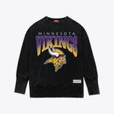 Minnesota Vikings Women's Delineate Mineral Wash Crewneck Sweatshirt Black