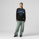 Indianapolis Colts Women's Delineate Mineral Wash Crewneck Sweatshirt Black
