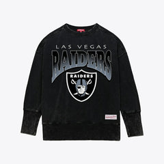 Las Vegas Raiders Women's Delineate Mineral Wash Crewneck Sweatshirt Black