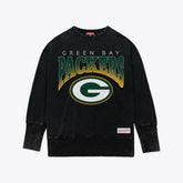 Green Bay Packers Women's Delineate Mineral Wash Crewneck Sweatshirt Black