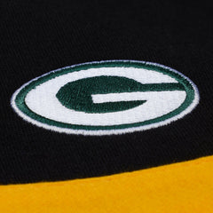 Green Bay Packers Women's Cropped Long Sleeve Rugby Polo Black