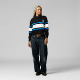 Detroit Lions Women's Cropped Long Sleeve Rugby Polo Black