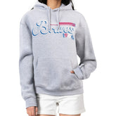 Atlanta Braves Starter Women's Groovy Script Team Fleece Pullover Hoodie - Gray Hoodies