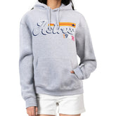 Houston Astros Starter Women's Groovy Script Team Fleece Pullover Hoodie - Gray Hoodies