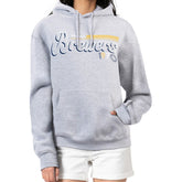 Milwaukee Brewers Starter Women's Groovy Script Team Fleece Pullover Hoodie - Gray Hoodies